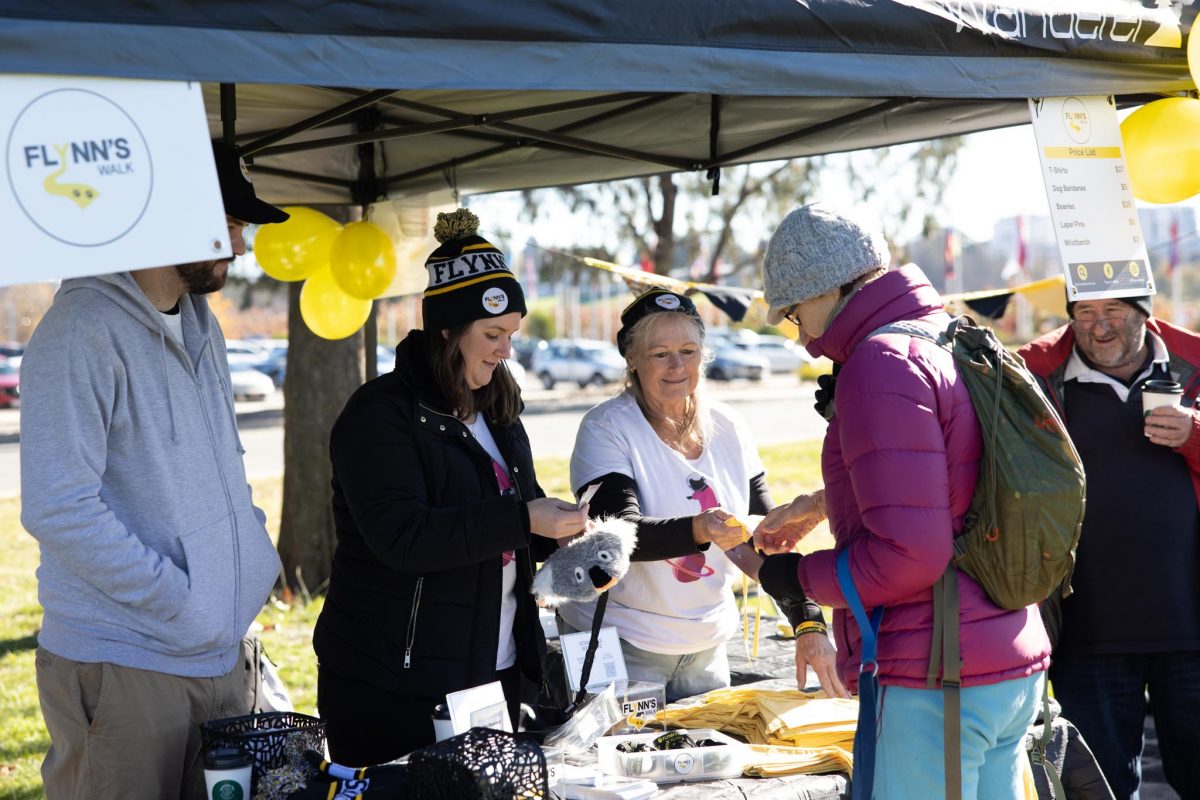 Stalls sell items to raise money for mental health at Flynn's Walk. 