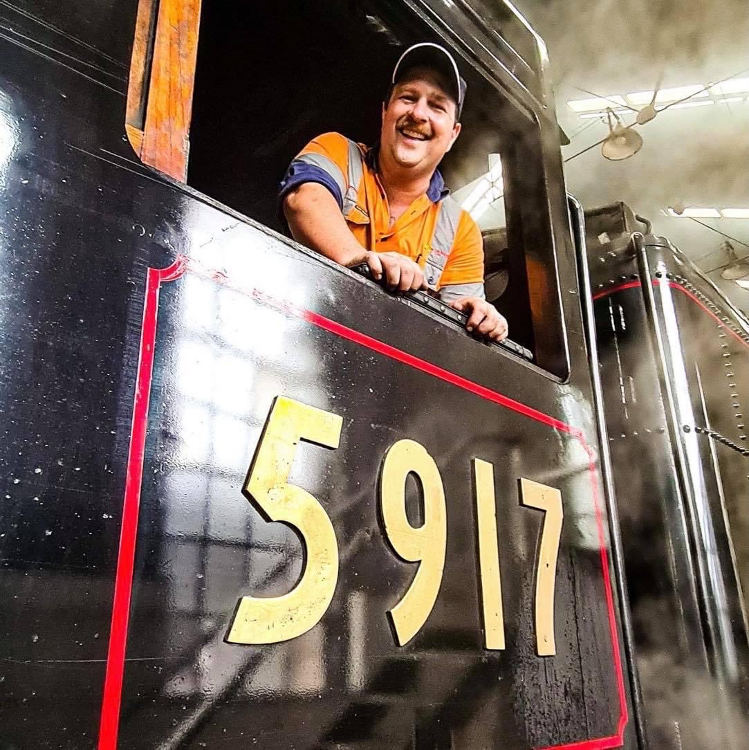 Driver aboard train