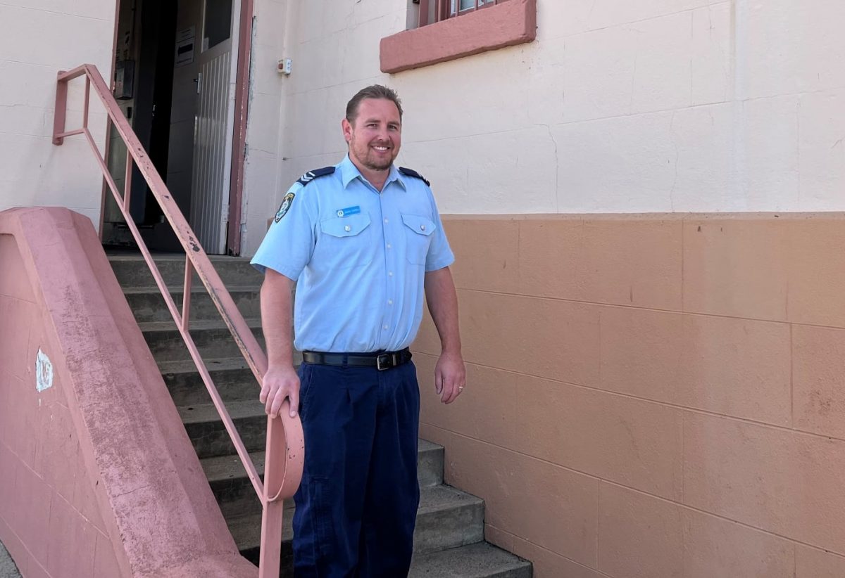 Senior Constable Jason Farrell is back at work at Cooma Police Station. Photo: NSW Police.