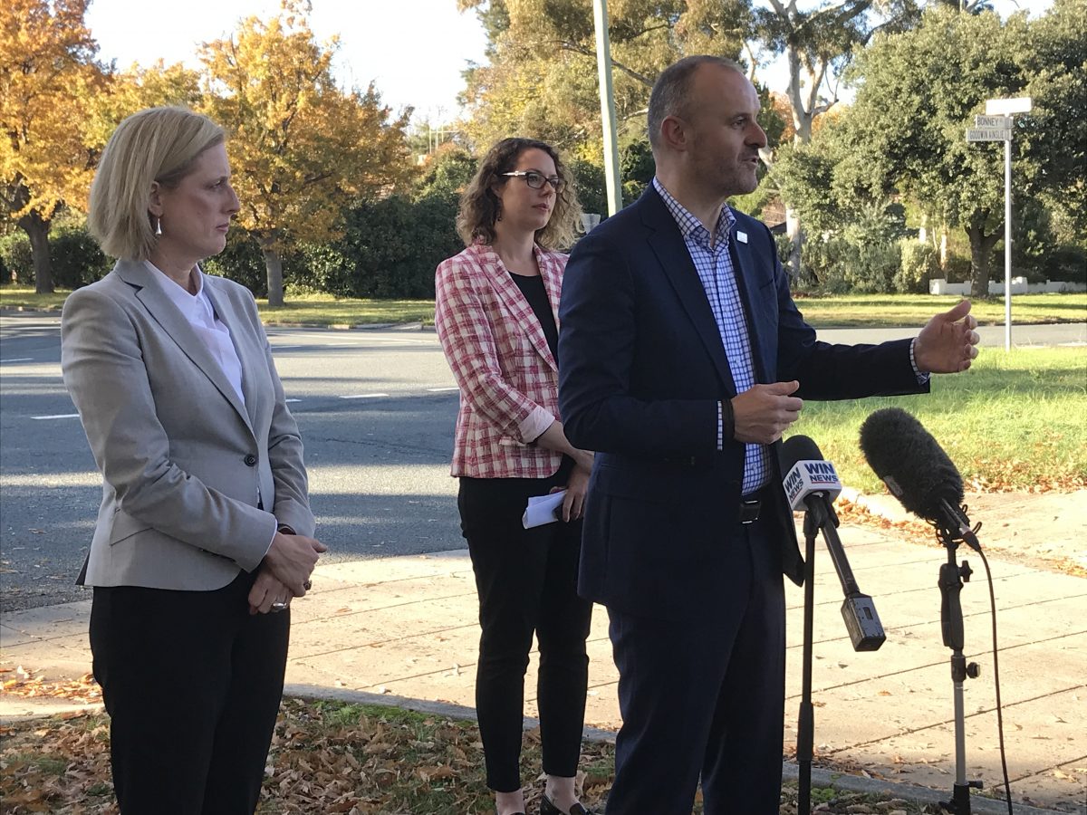 Katy Gallagher, Alicia Payne and Andrew Barr 