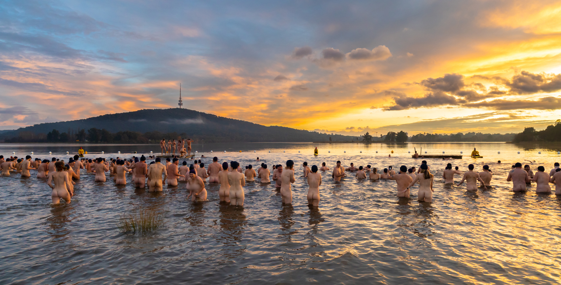 Swimmers Brave Icy Waters For Cheeky Charity Dip Riotact