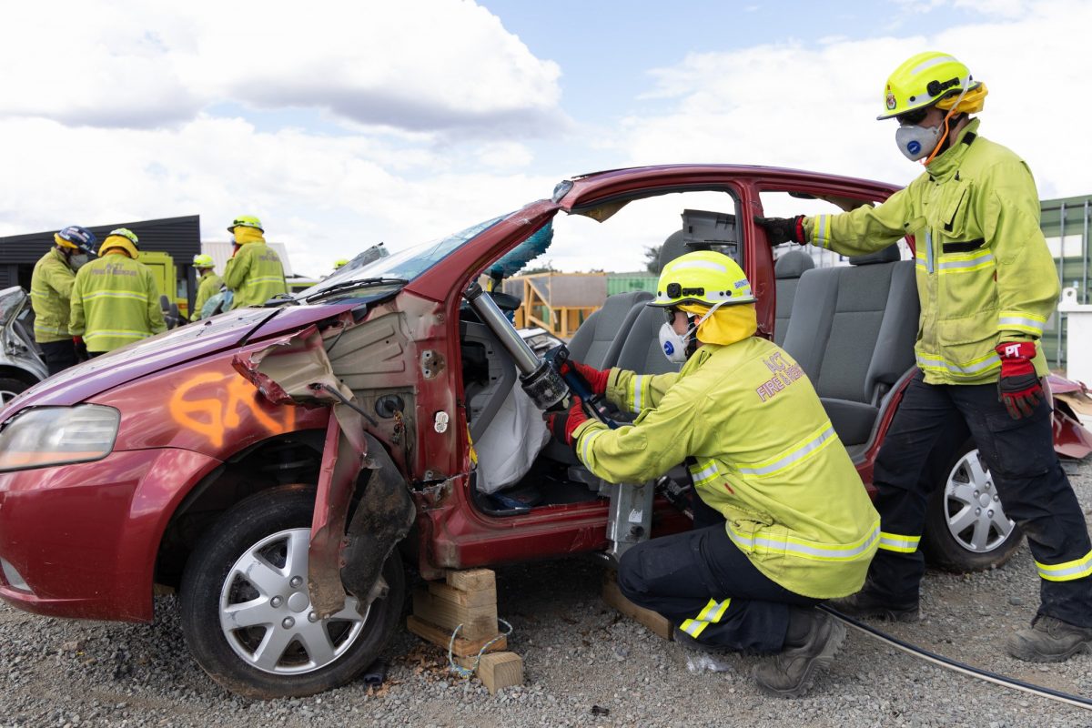 Firefighters training