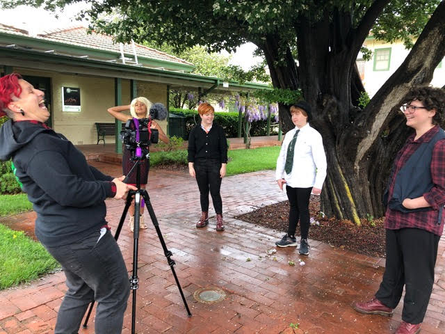 Actors in front of a camera