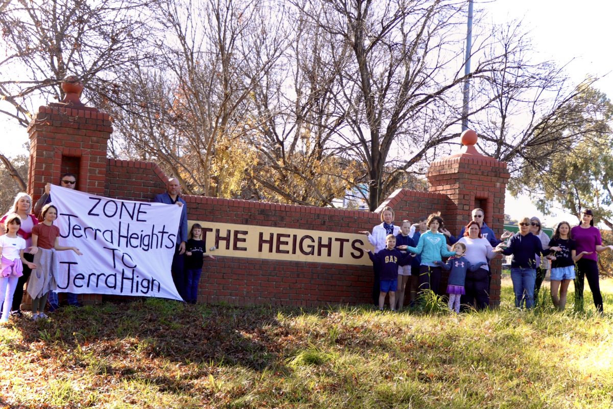 Jerrabomberra community members outside the school.