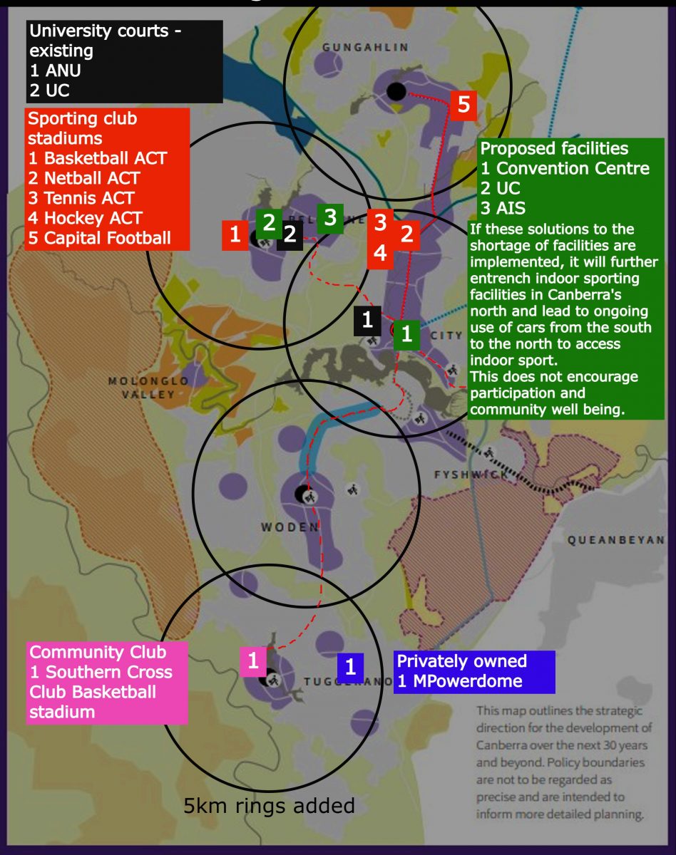 Canberra sport facilities map