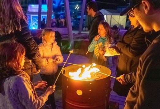 Marshmallows roasted over a fire