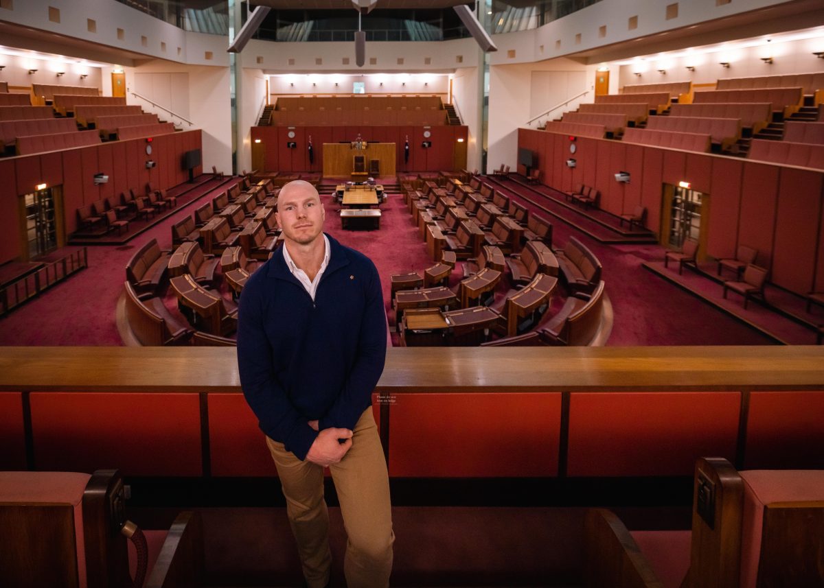 David Pocock standing in the Senate