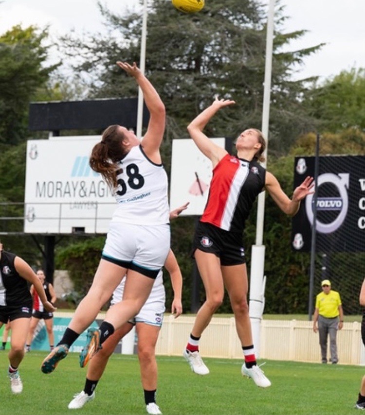 Georgia Clayden playing for Ainslie AFLW. Photo: Supplied.