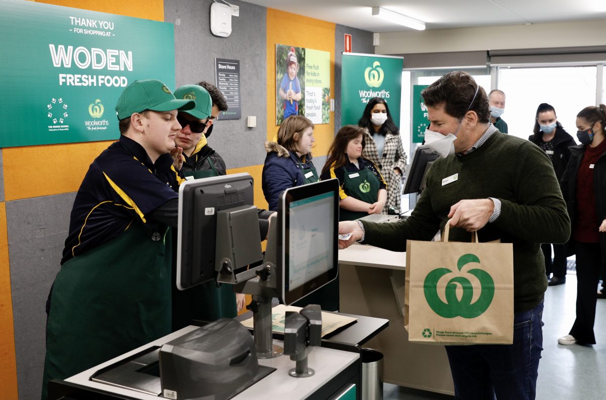People being served in a supermarket