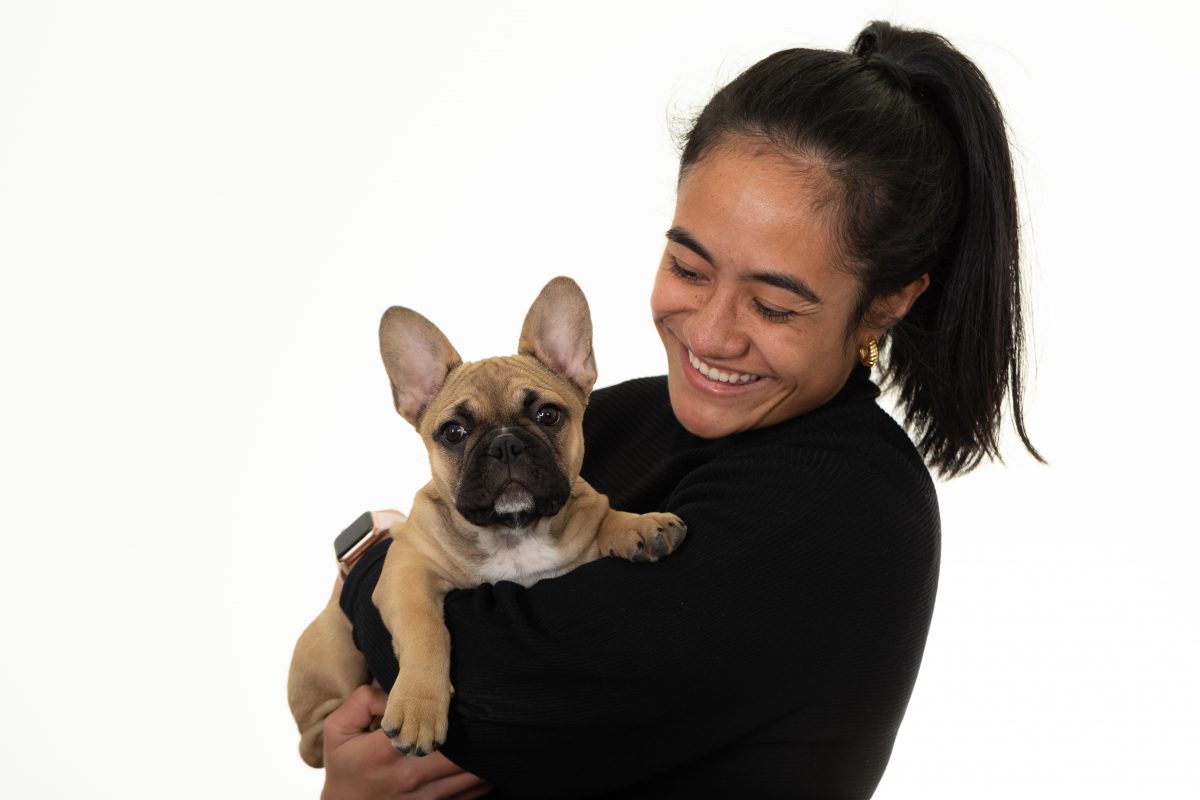 woman with dog