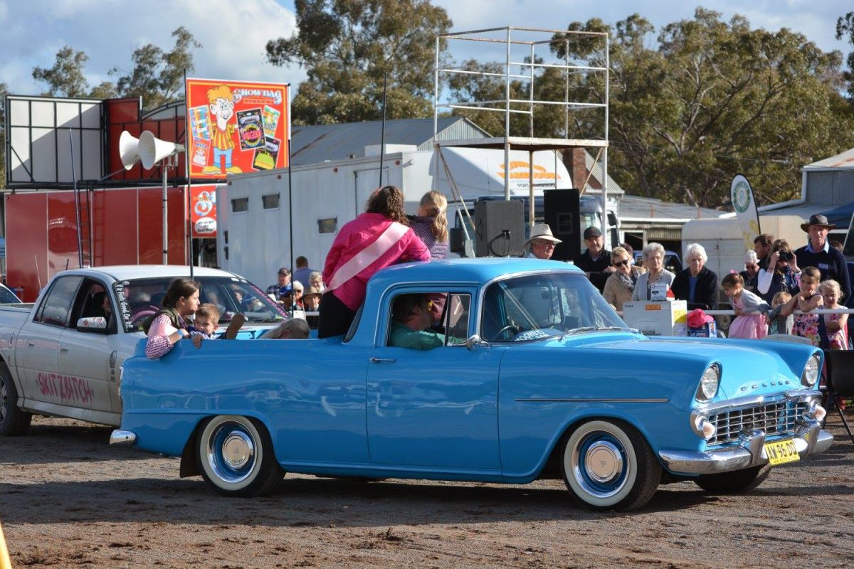 Classic car parked at a country show 