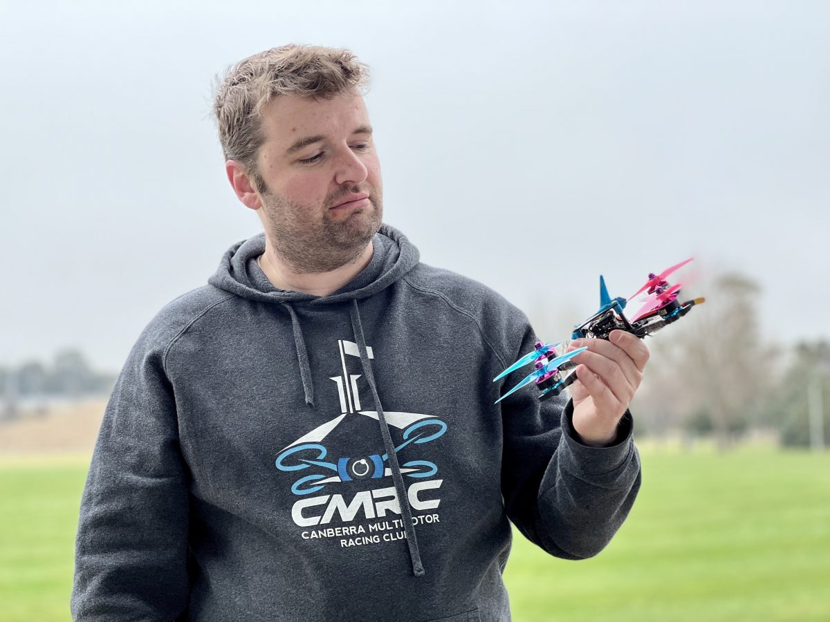 Timothy Crofts with a drone