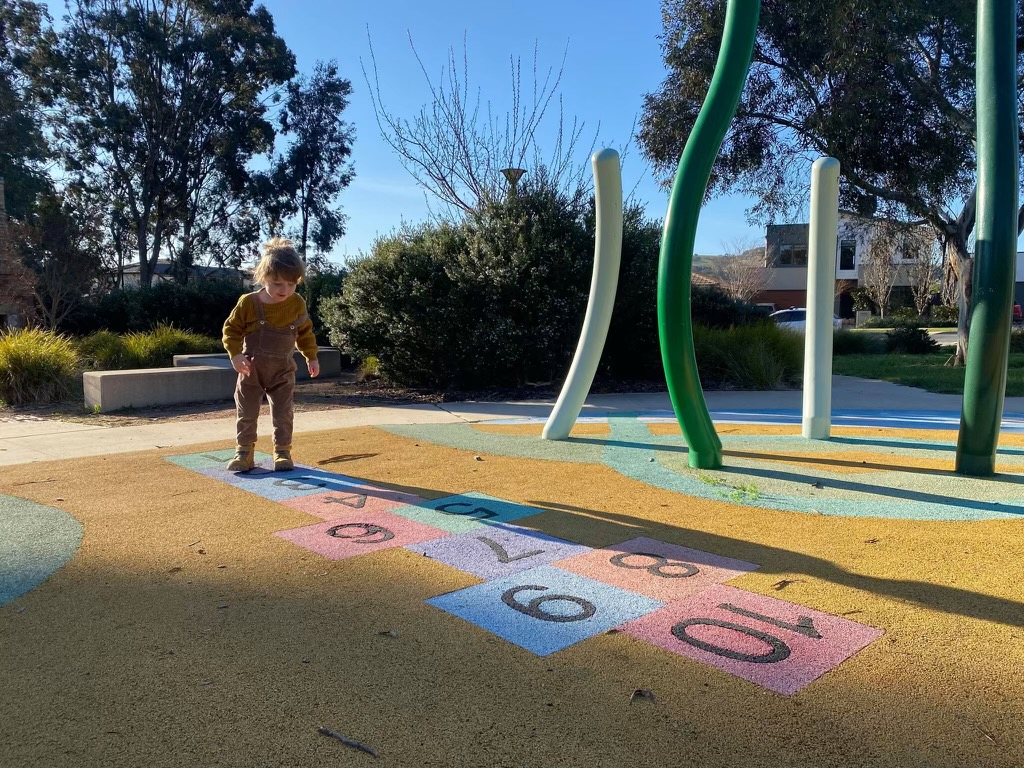 Kid playing at a park