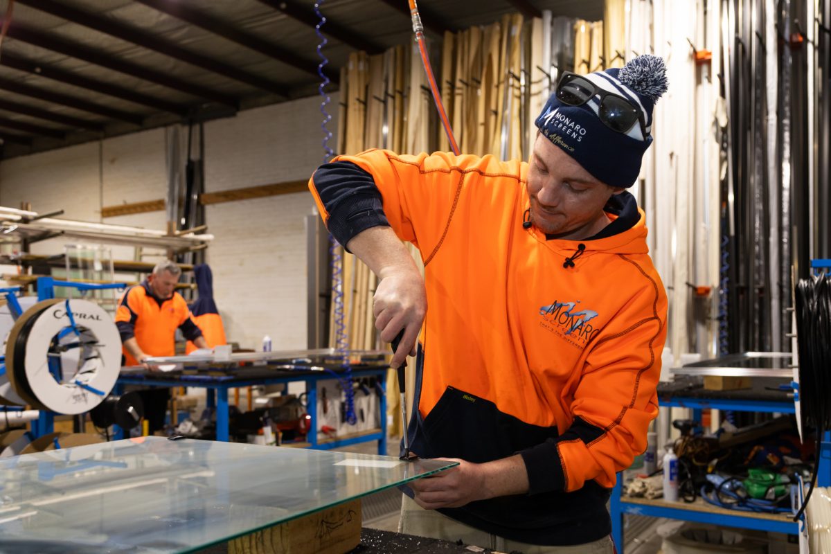 A Monaro Screens worker at work