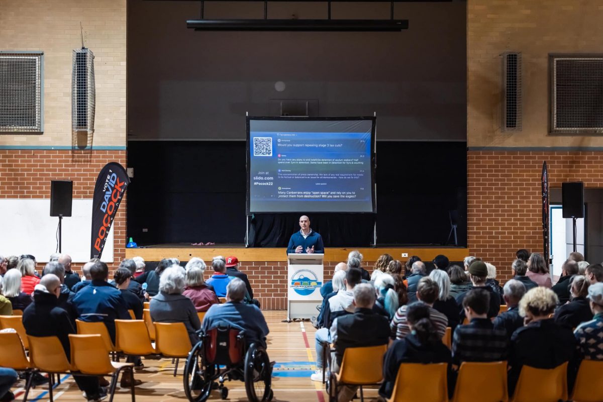 David Pocock at a town hall event