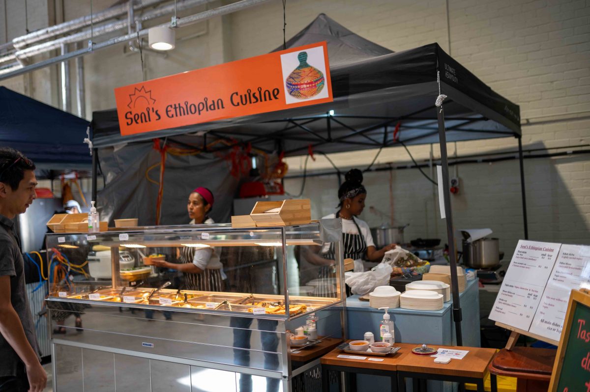 Stall selling Ethiopian food