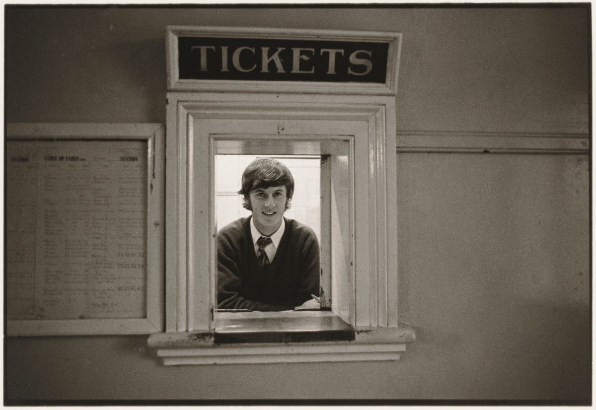 Man at ticket box