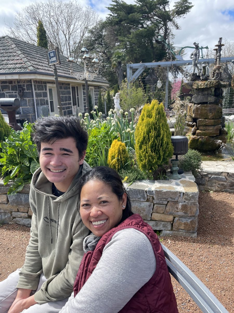 Man and woman at historic garden.