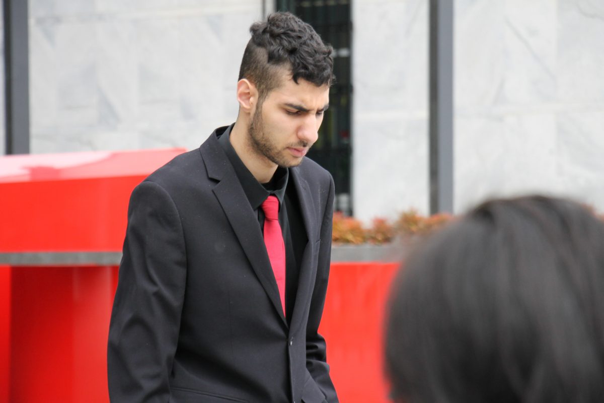 Man leaving court