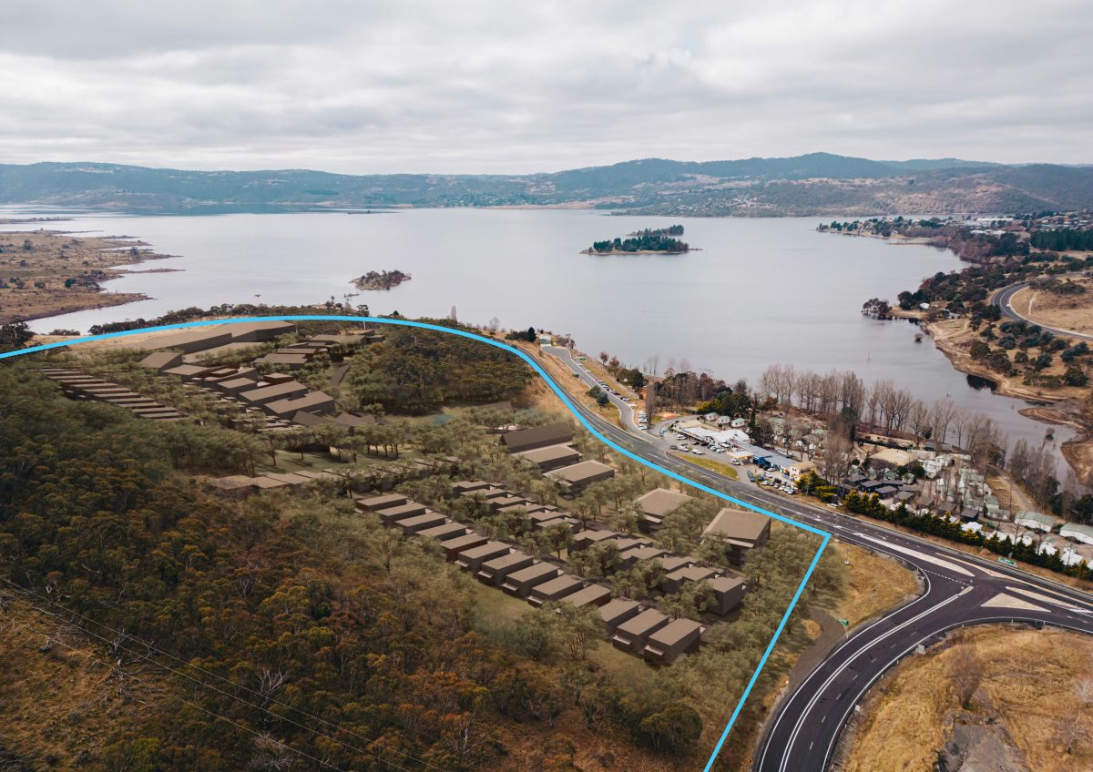 Aerial of land parcel near Lake Jindabyne