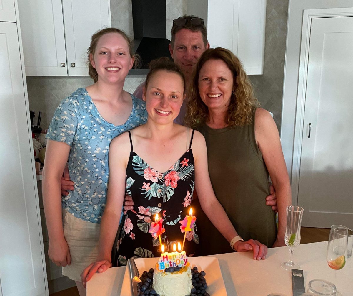 Family celebrating birthday