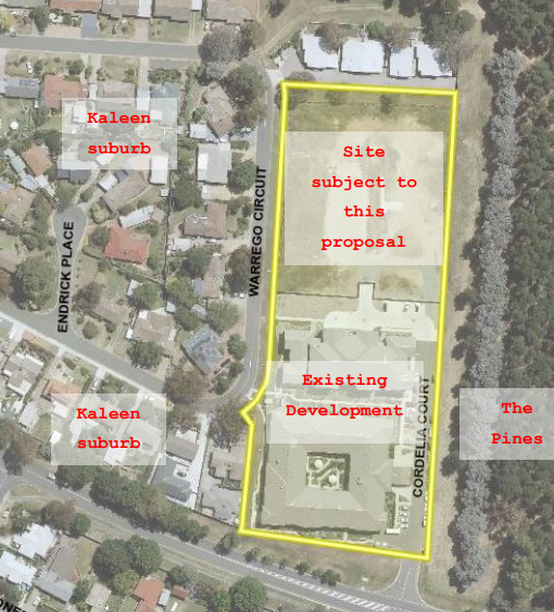 Aerial view of the development site