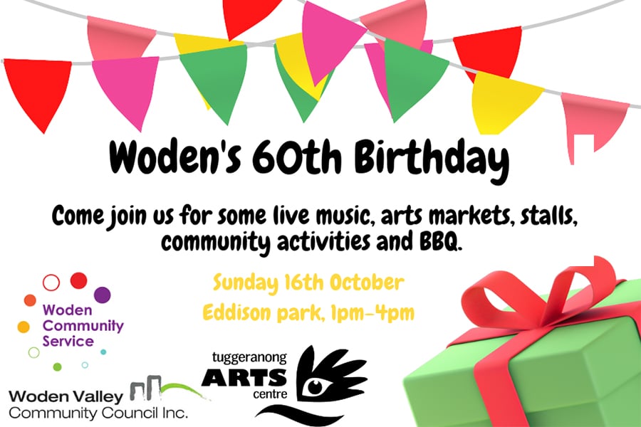 Woden's 60th birthday event poster