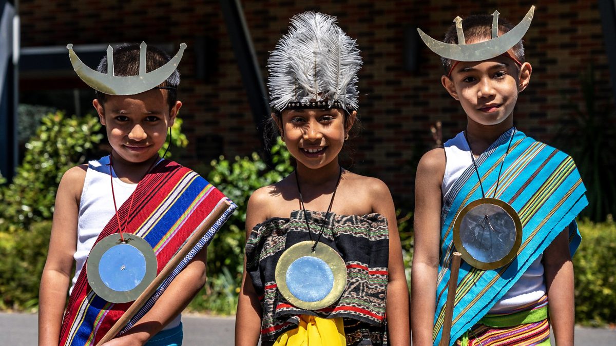 Children in cultural costumes