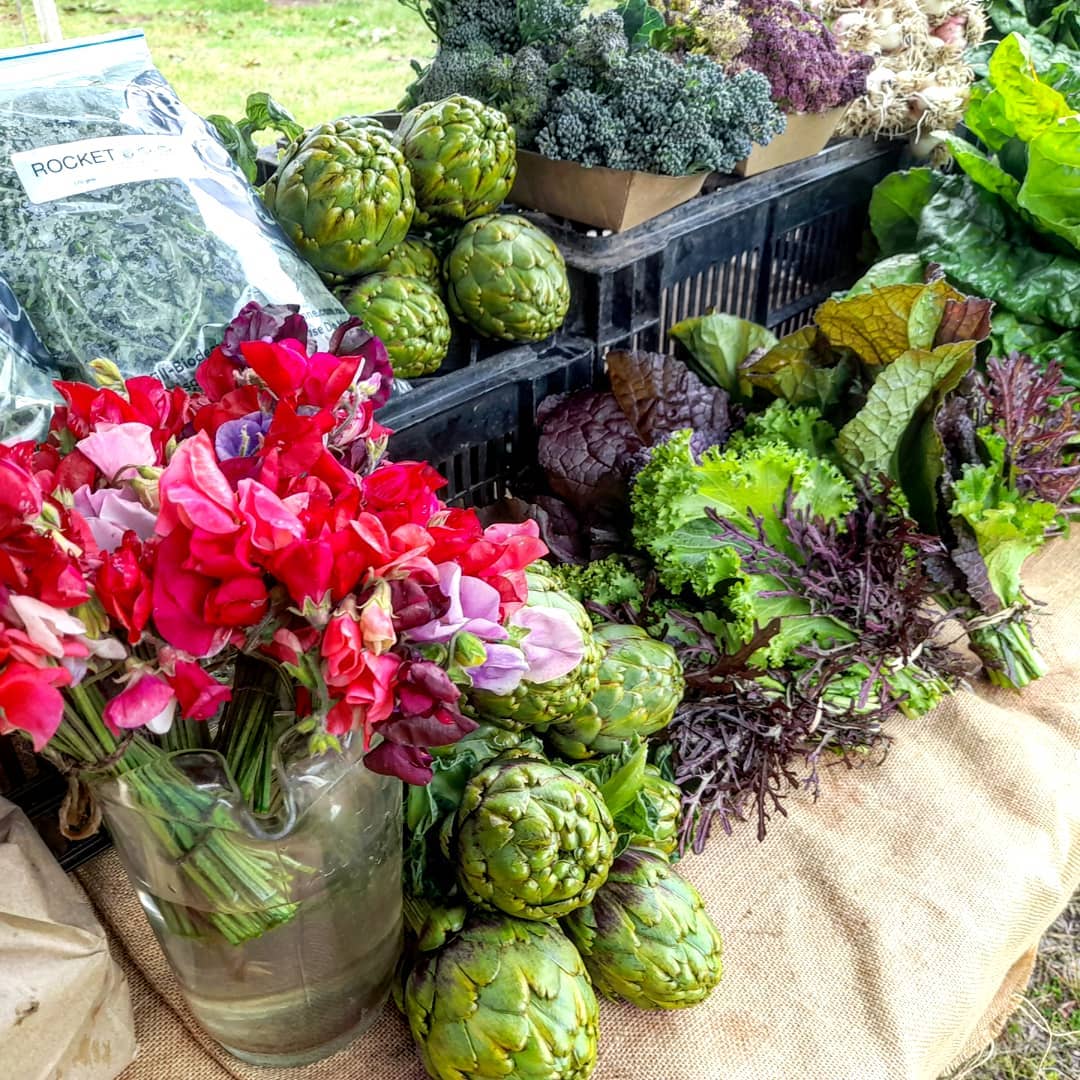 market stall with vegetables