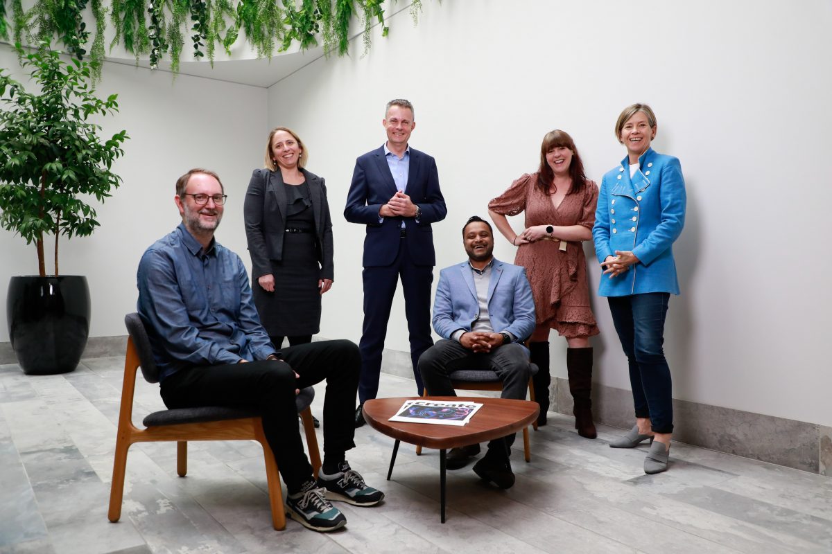 CRE8IVE’s executive leadership team (left to right) creative director Paul Whiteley, business development director Lauren Briggs, founder and managing director James Willson, Digital Director Vishal Sahody, agency integration director Michelle van Eerde, executive general manager Emma Kirkaldy