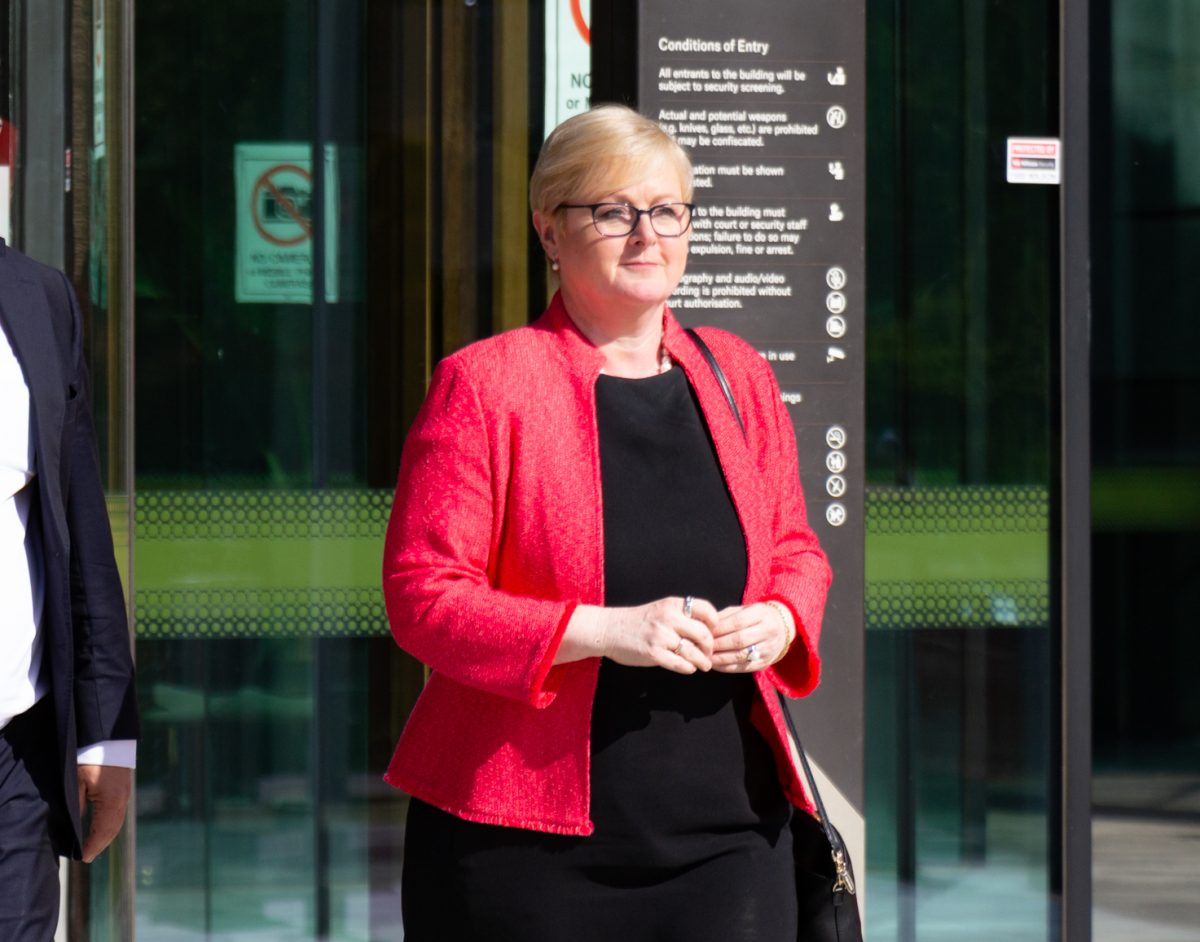 Senator Linda Reynolds leaving court