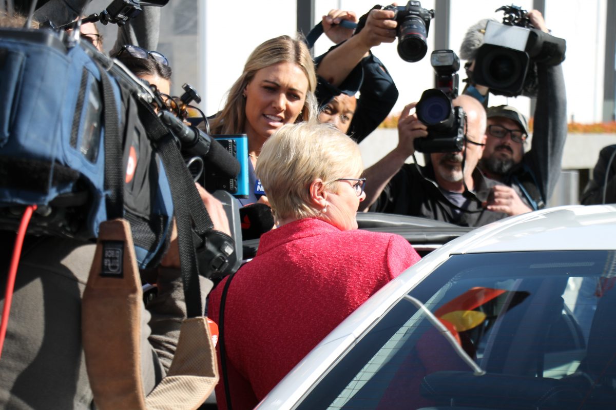 Linda Reynolds getting into a car