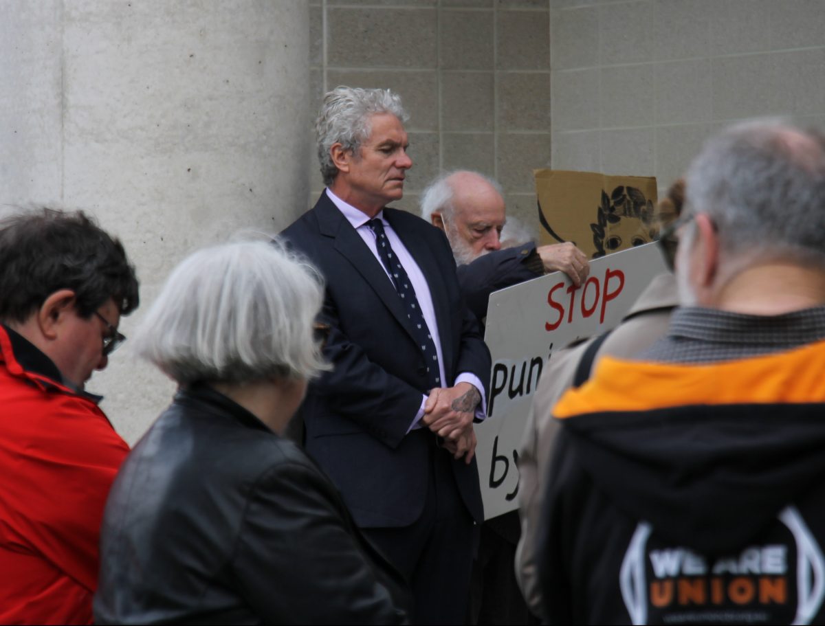 David McBride outside court