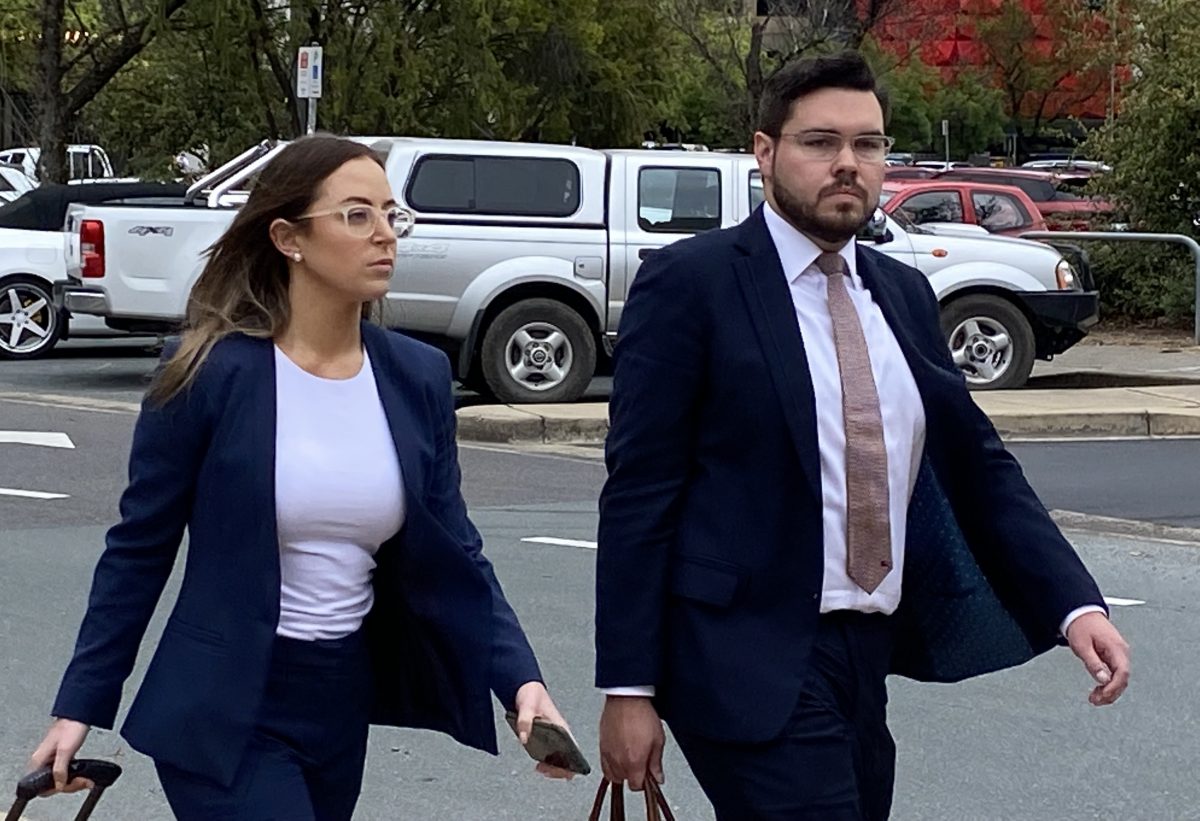 Man and woman walking