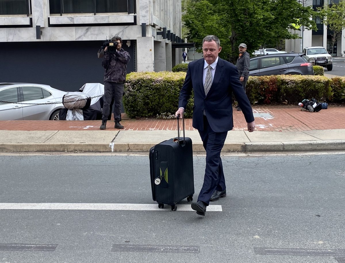 Man walking to court