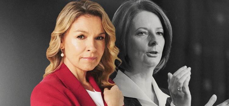 Justine Clarke and Julia Gillard