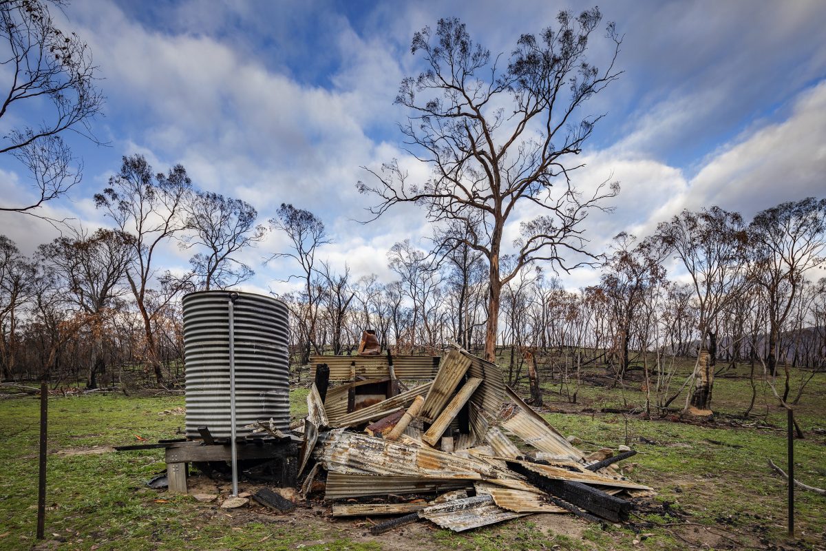 remains of Demandering Hut after the 2020 Orroral Valley bushfire