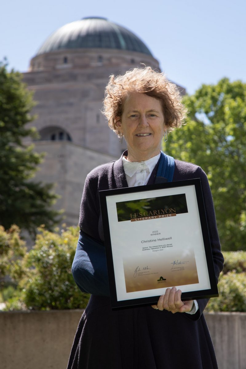 Christine Helliwell with award