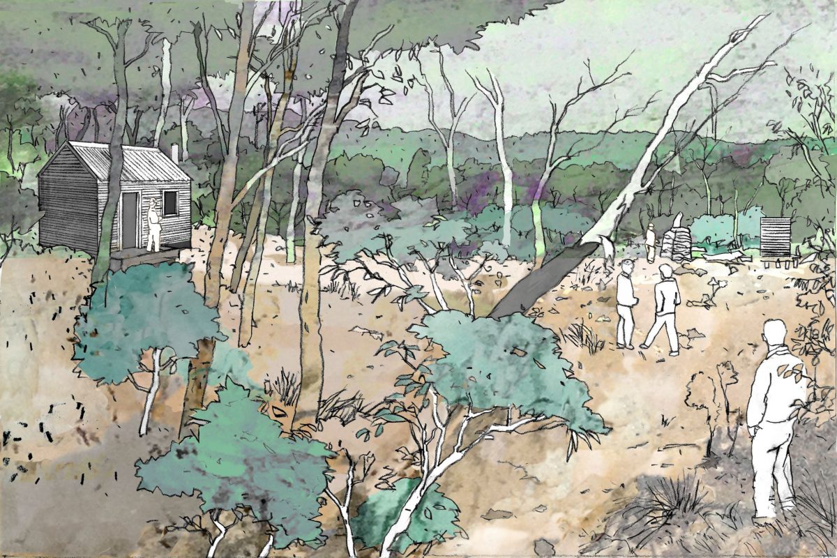 An artist's impression of the Demandering Hut rebuild