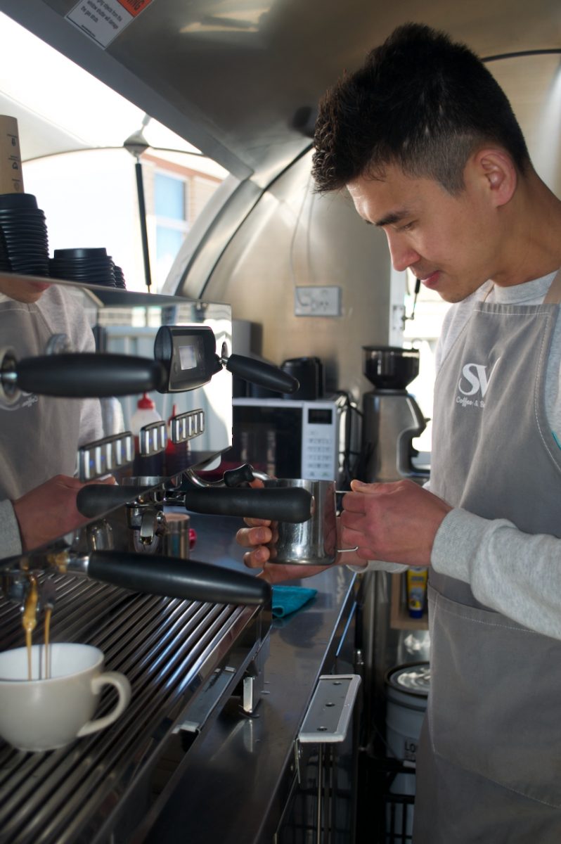 Man making coffee