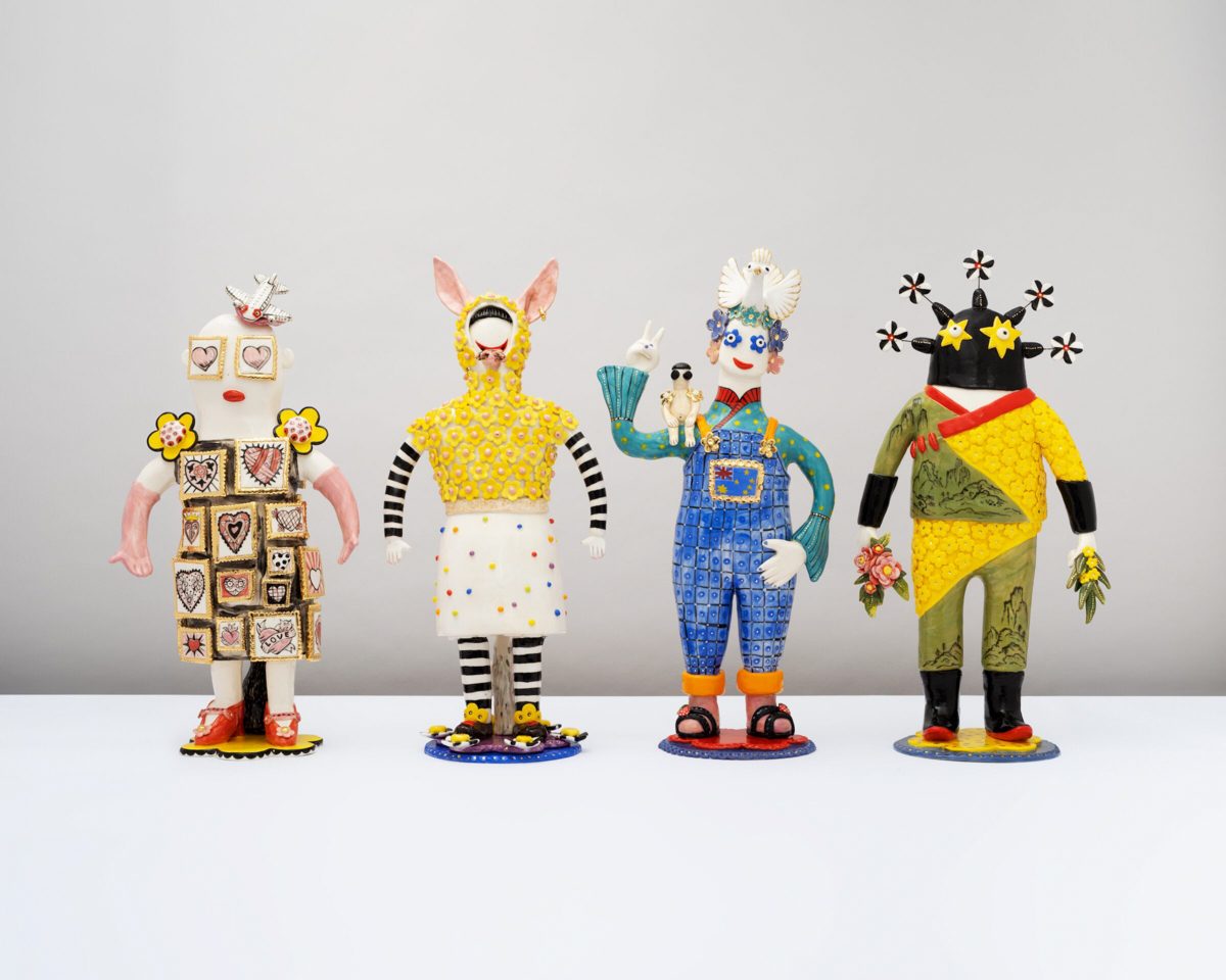 Four ceramic sculptures by artist Vipoo Srivilasa