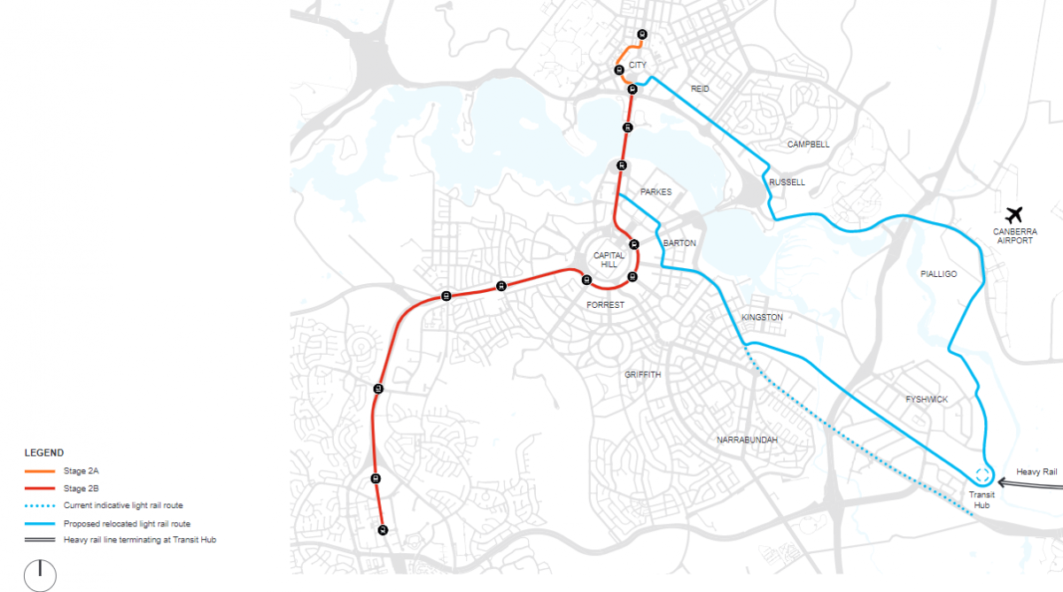 Map of proposed light rail