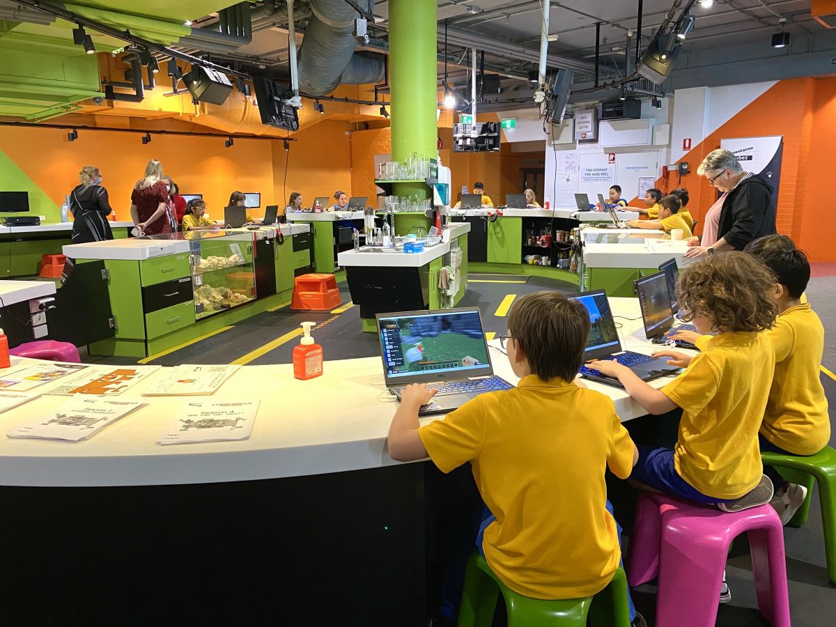 kids at cyber castle launch at Questacon