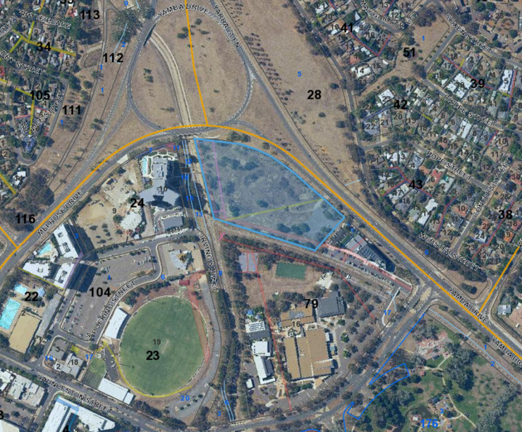 Aerial view of the development site