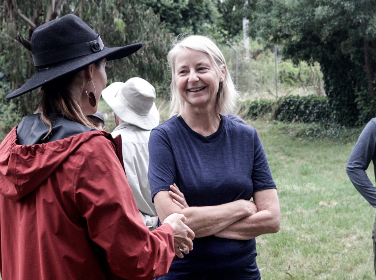 Two women talking