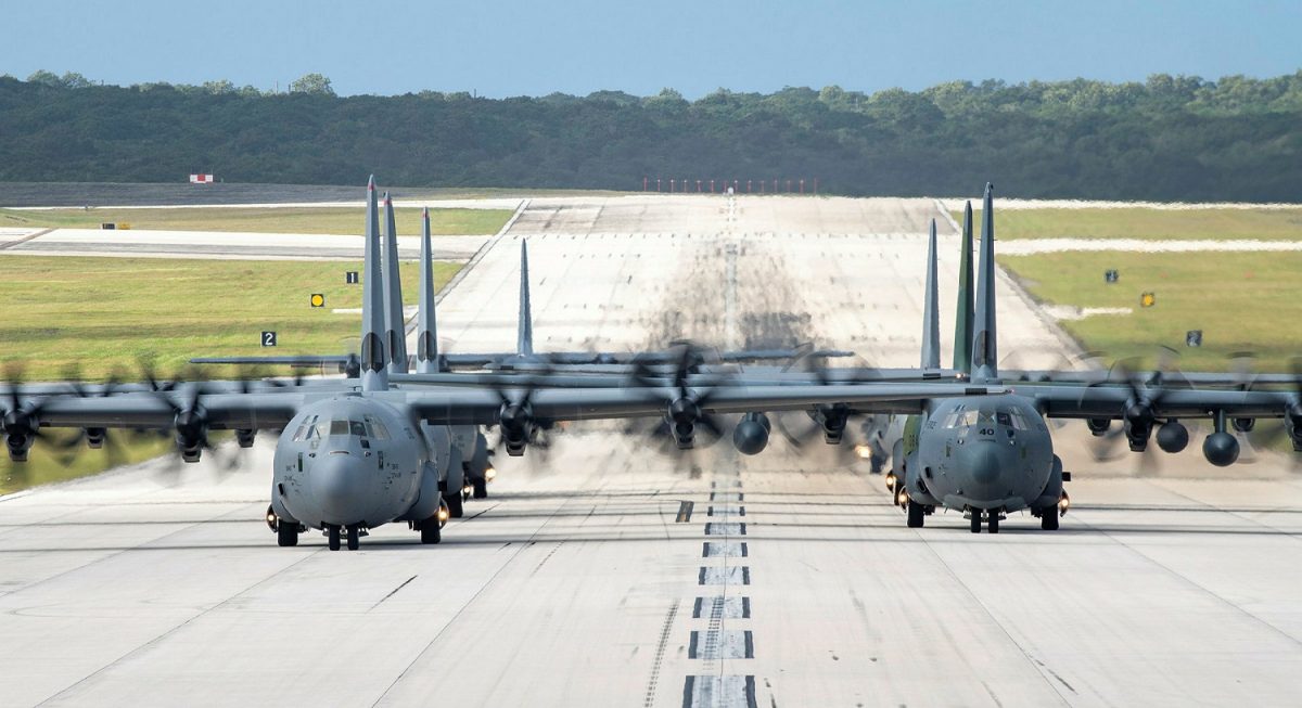 Hercules aircraft on a runway