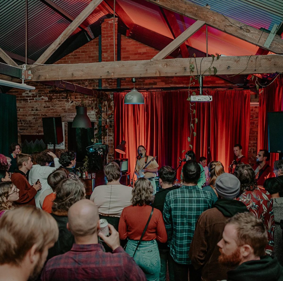 band playing with crowd