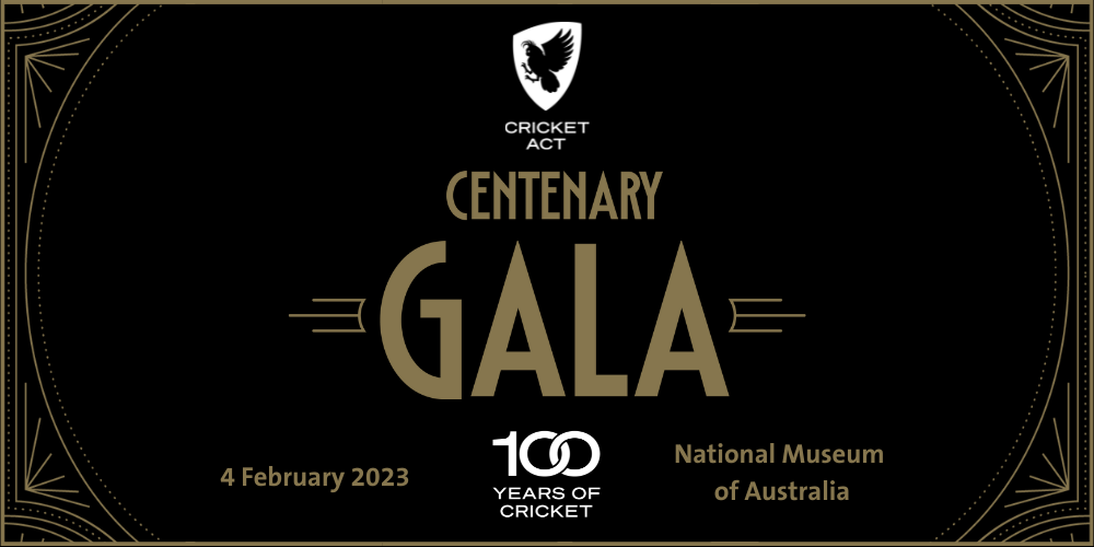 Cricket ACT Centenary Gala invitation