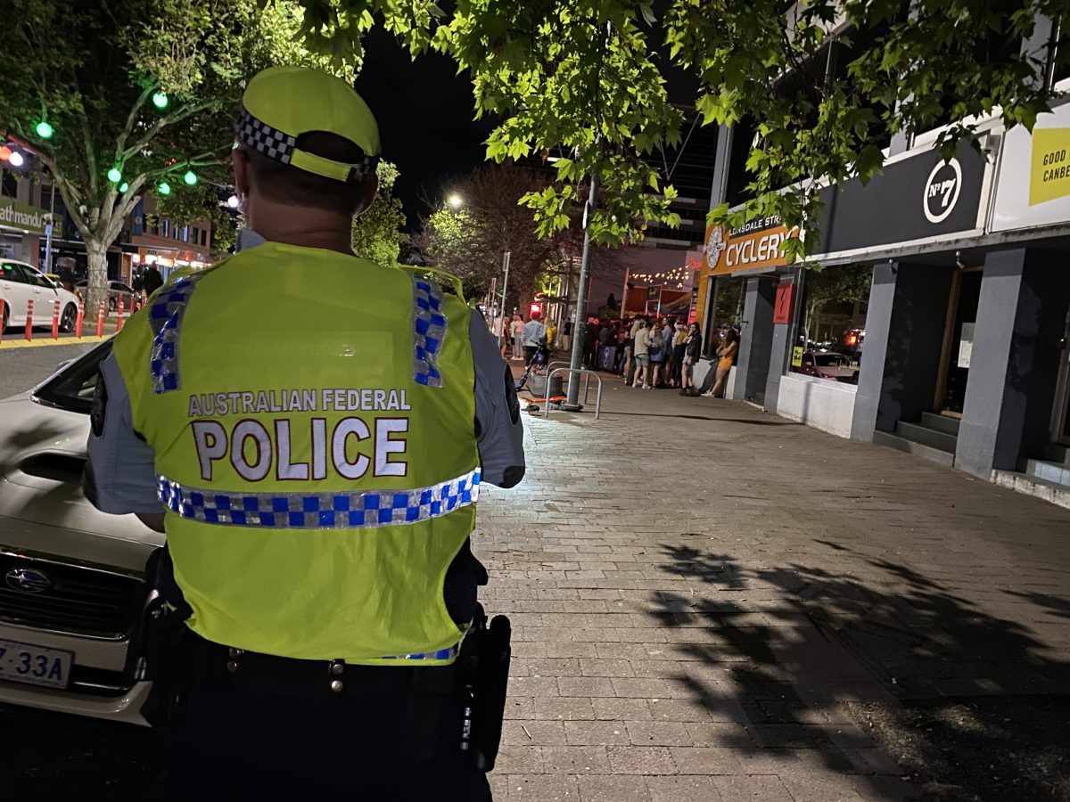 police officer on patrol in Braddon