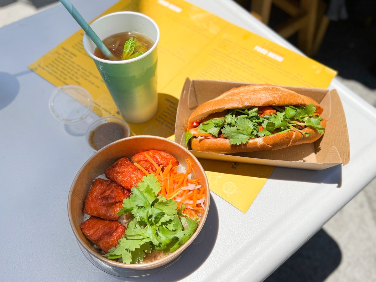 Banh mi and sticky rice